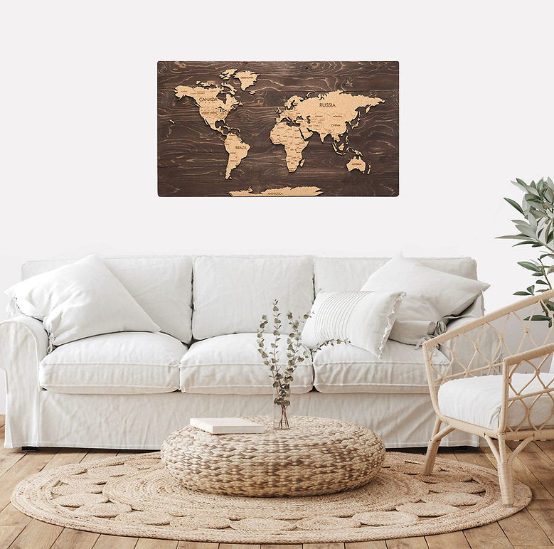 4.コーナーポケット（ World Pop in Brass 2000 ） WORLD PUSH PIN TRAVEL MAP WALL DECOR – Oh Canada WPG