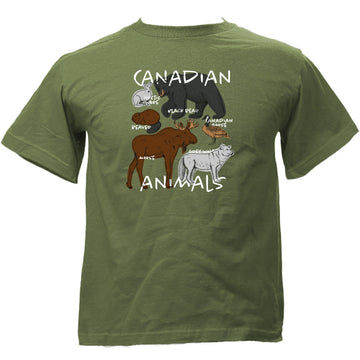 CANADIAN ANIMALS YOUTH T-SHIRT