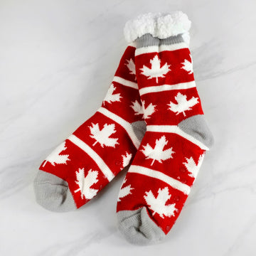 MAPLE LEAF FUZZY SOCKS