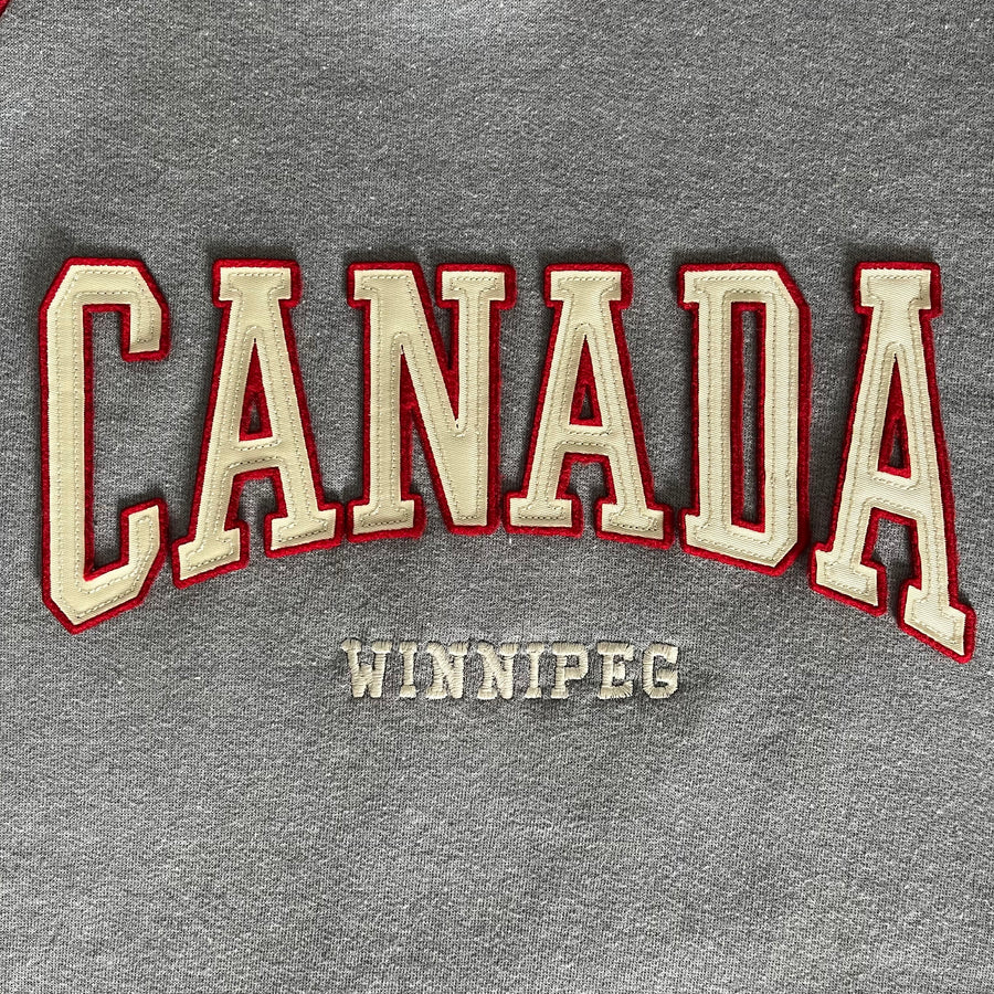 CANADA APPLIQUE RAGLAN SLEEVE HOODIE