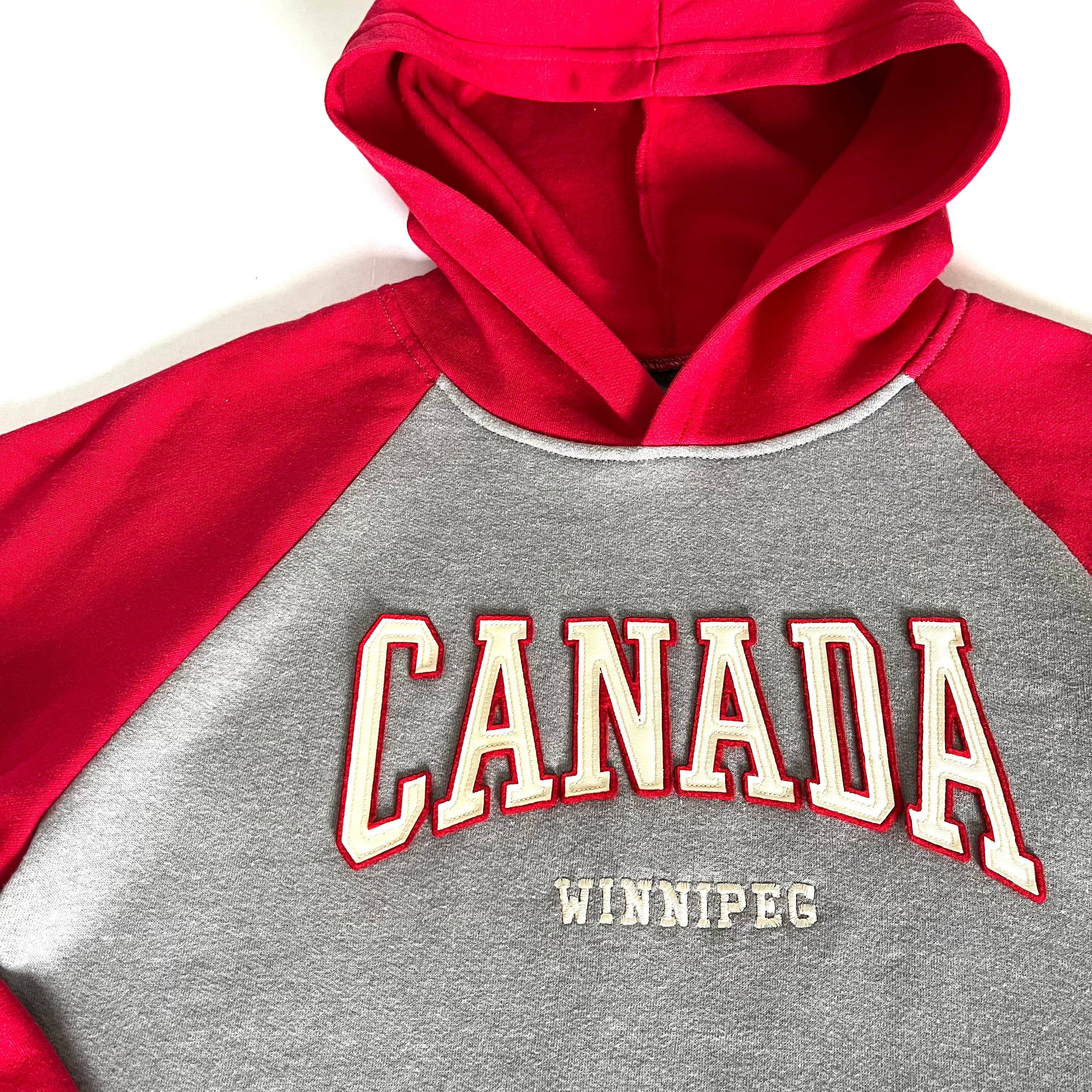 CANADA APPLIQUE RAGLAN SLEEVE HOODIE