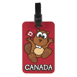 DANCING BEAVER LUGGAGE TAG