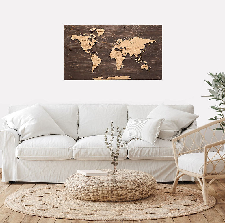 WORLD PUSH PIN TRAVEL MAP WALL DECOR