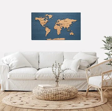 WORLD PUSH PIN TRAVEL MAP WALL DECOR