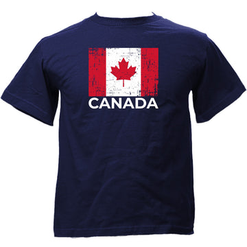 DISTRESSED CANADA FLAG YOUTH T-SHIRT