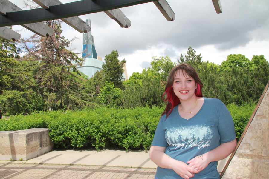 WOMENS V-NECK WINNIPEG TREELINE T-SHIRT