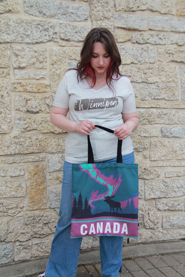 NORTHERN LIGHTS MOOSE TOTE