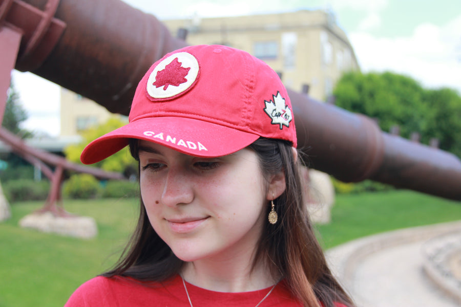 CIRCLE FELT MAPLE LEAF PATCH HAT