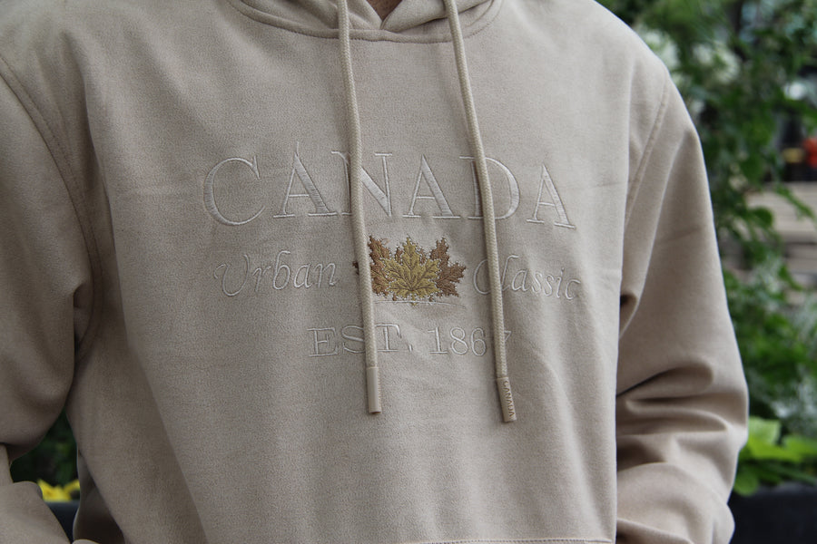 SUEDE TEXTURE CANADA HOODIE