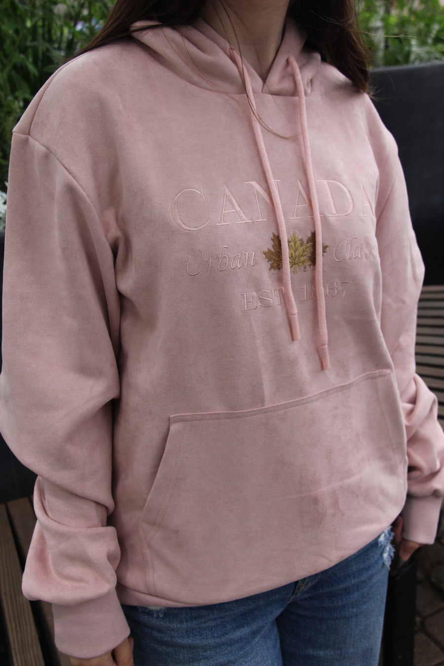 SUEDE TEXTURE CANADA HOODIE