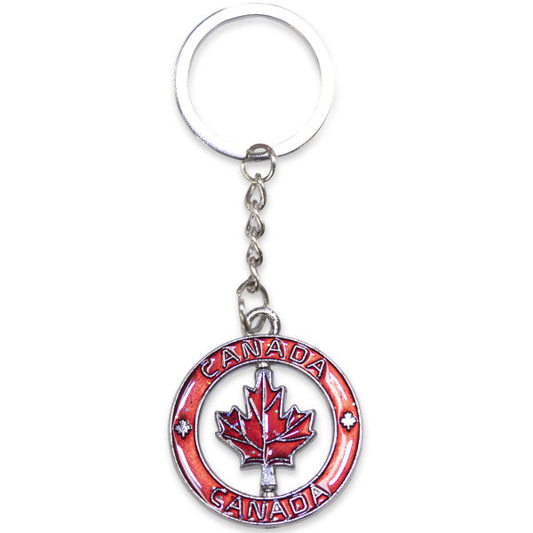 4-Pack Canadian Flag Keychains - Zinc Alloy Maple Leaf Keyrings For Cars, Bags, Or As Canada Souvenirs