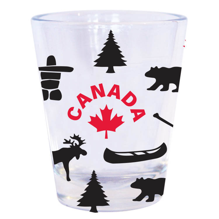 CANADA SYMBOLS SHOT GLASS