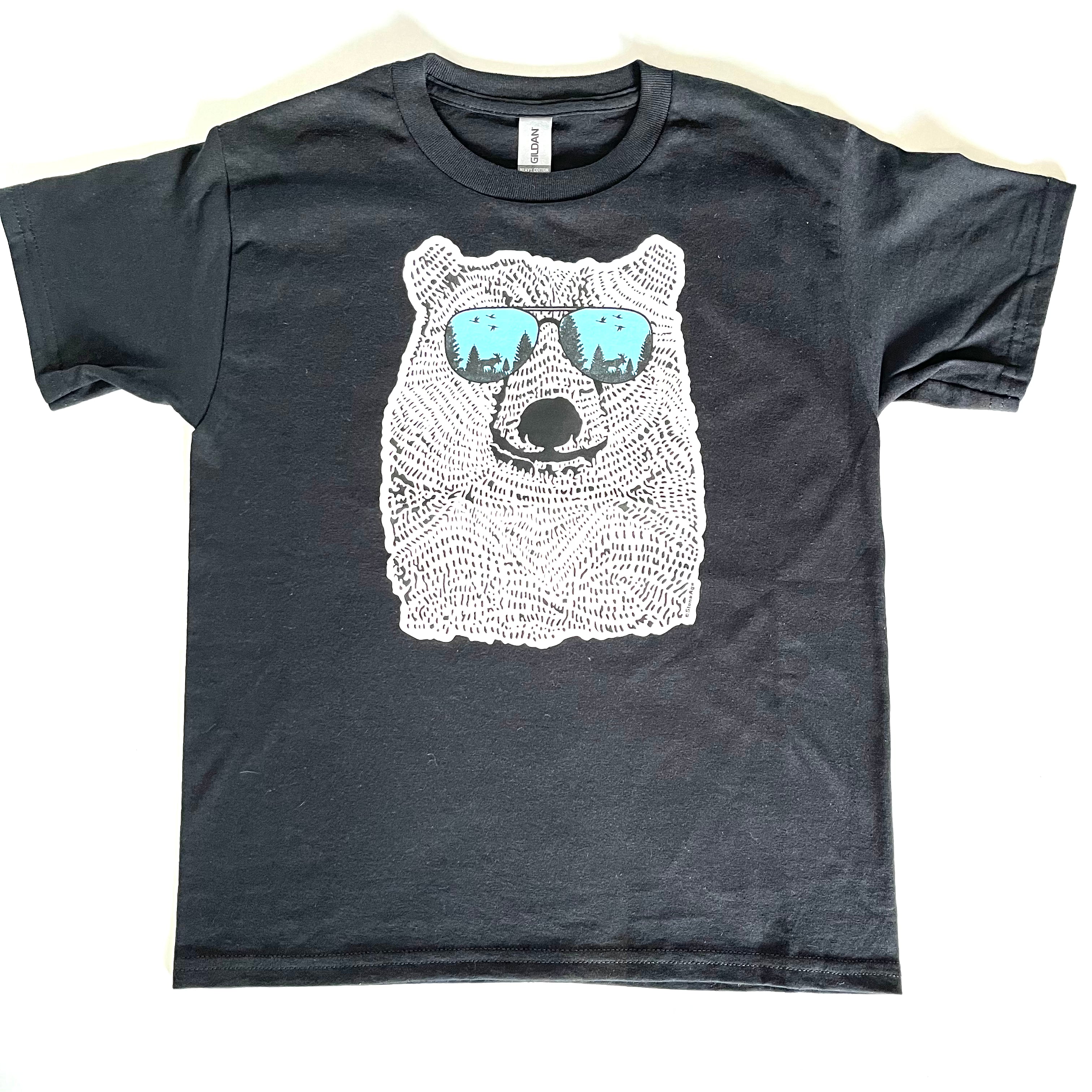 BEAR WEARING SHADES YOUTH T-SHIRT