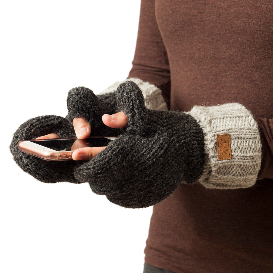 WOOL TEXTING MITTS