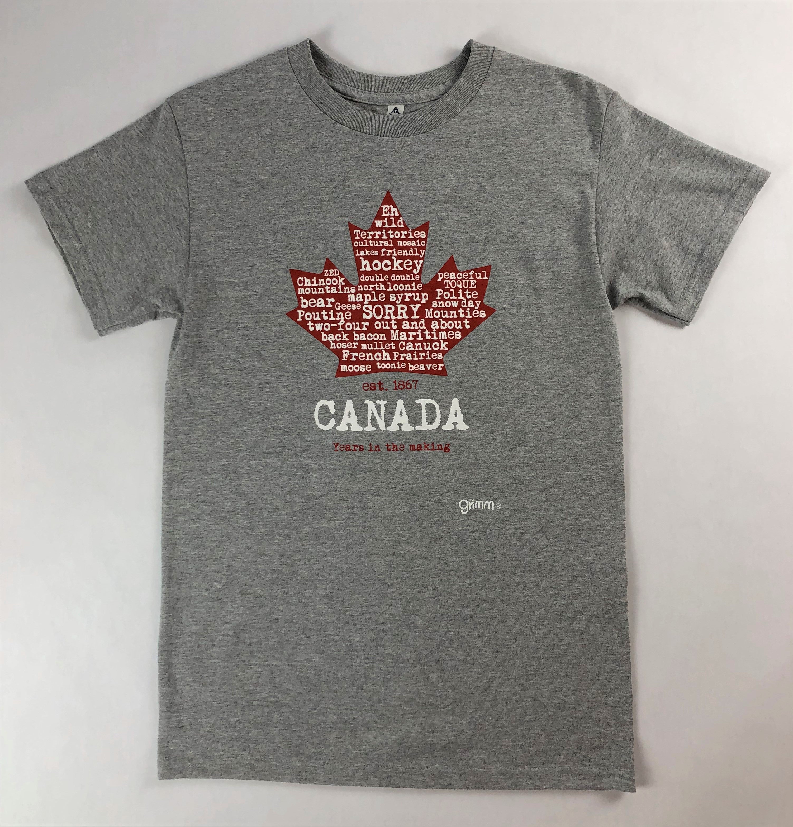 MAPLE LEAF WORD COLLAGE TEE