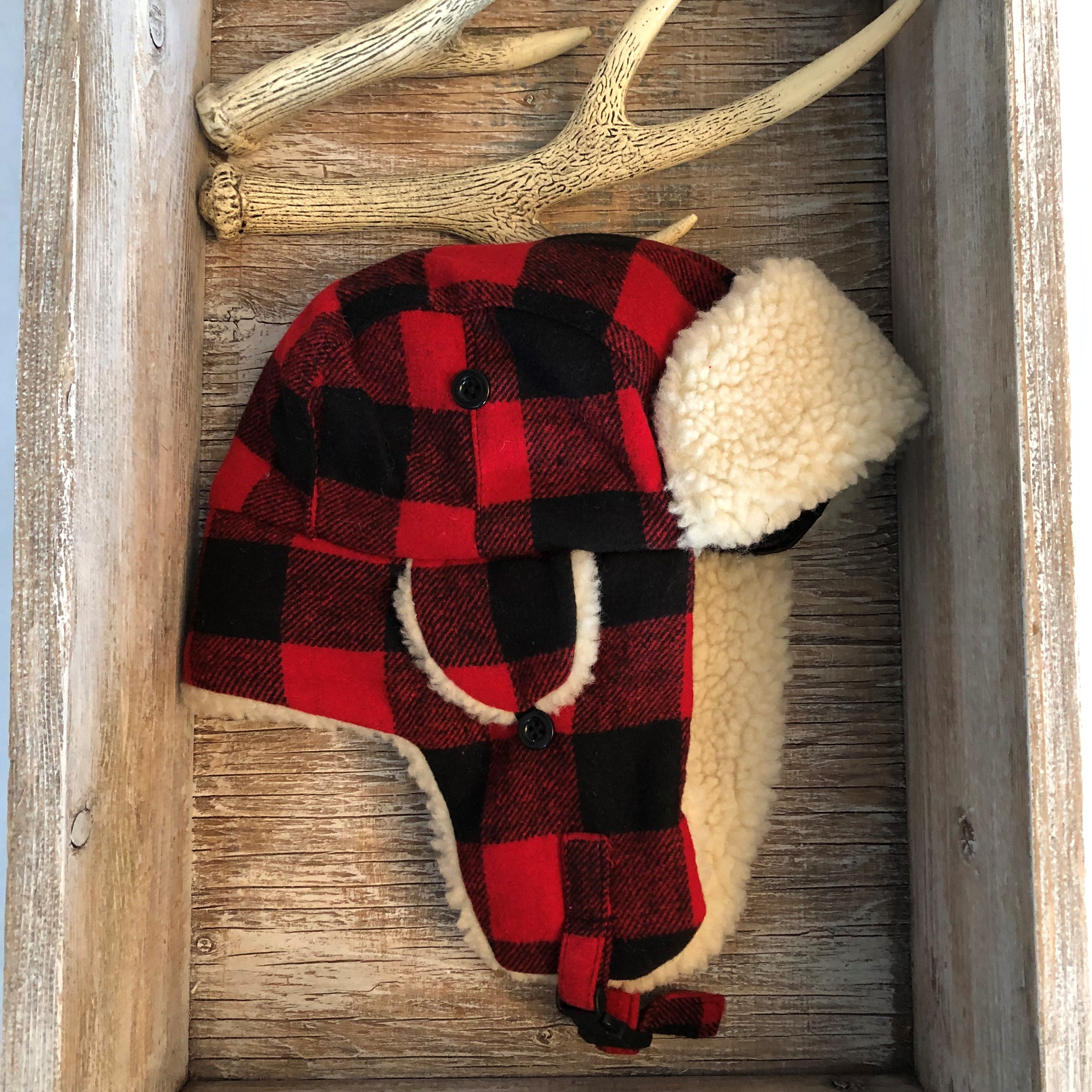 BUFFALO PLAID AVIATOR HAT