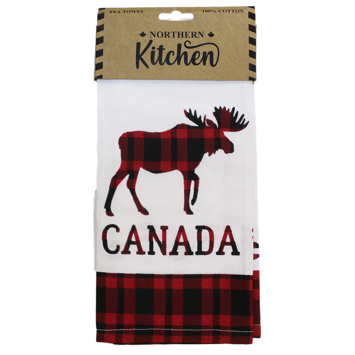 PLAID MOOSE TEA TOWEL