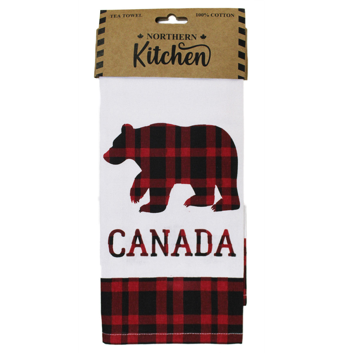 PLAID BEAR TEA TOWEL