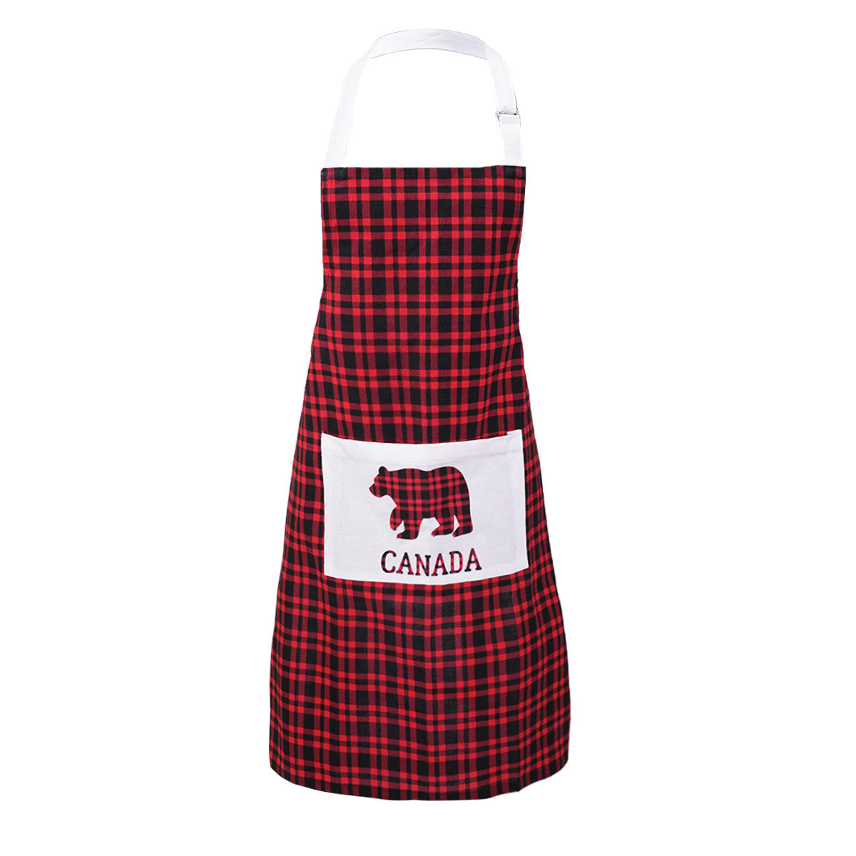 PLAID BEAR APRON