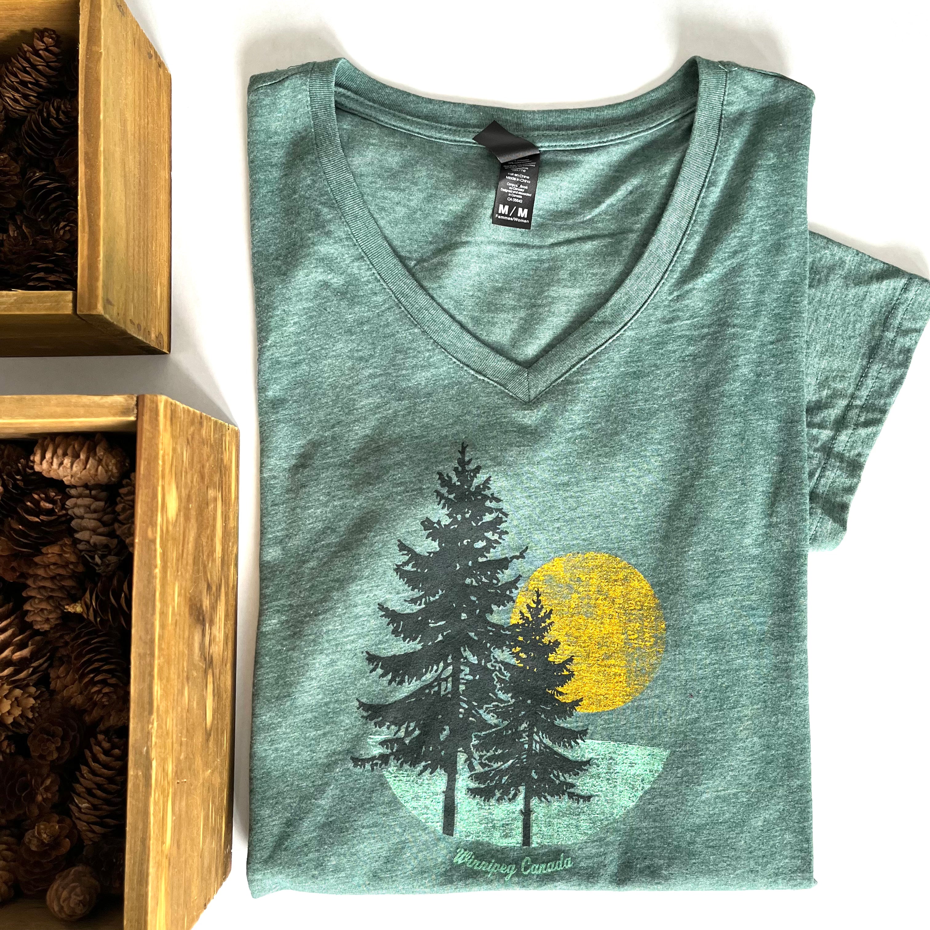 FIR TREES SUNRISE TO SUNSET WOMENS T-SHIRT