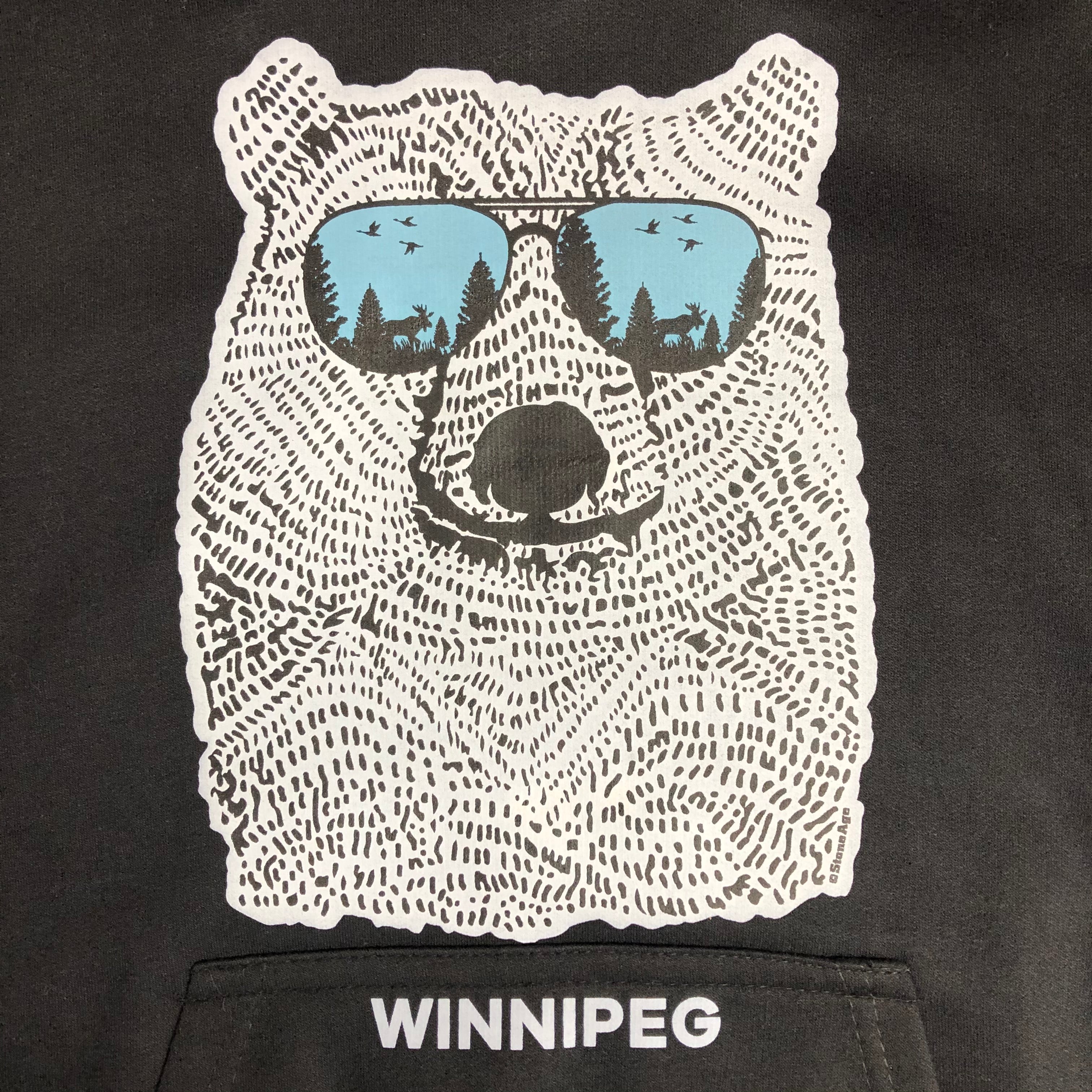 BEAR WEARING SHADES WINNIPEG HOODIE