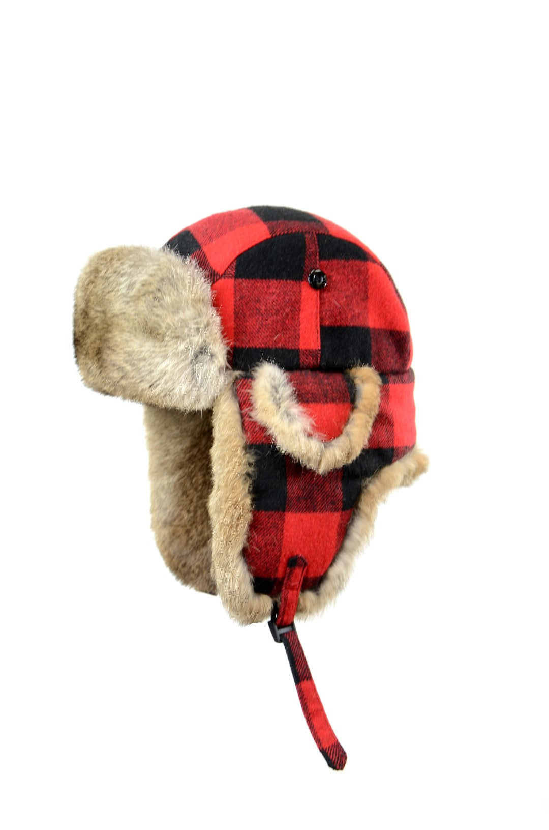 BUFFALO PLAID FUR AVIATOR HAT