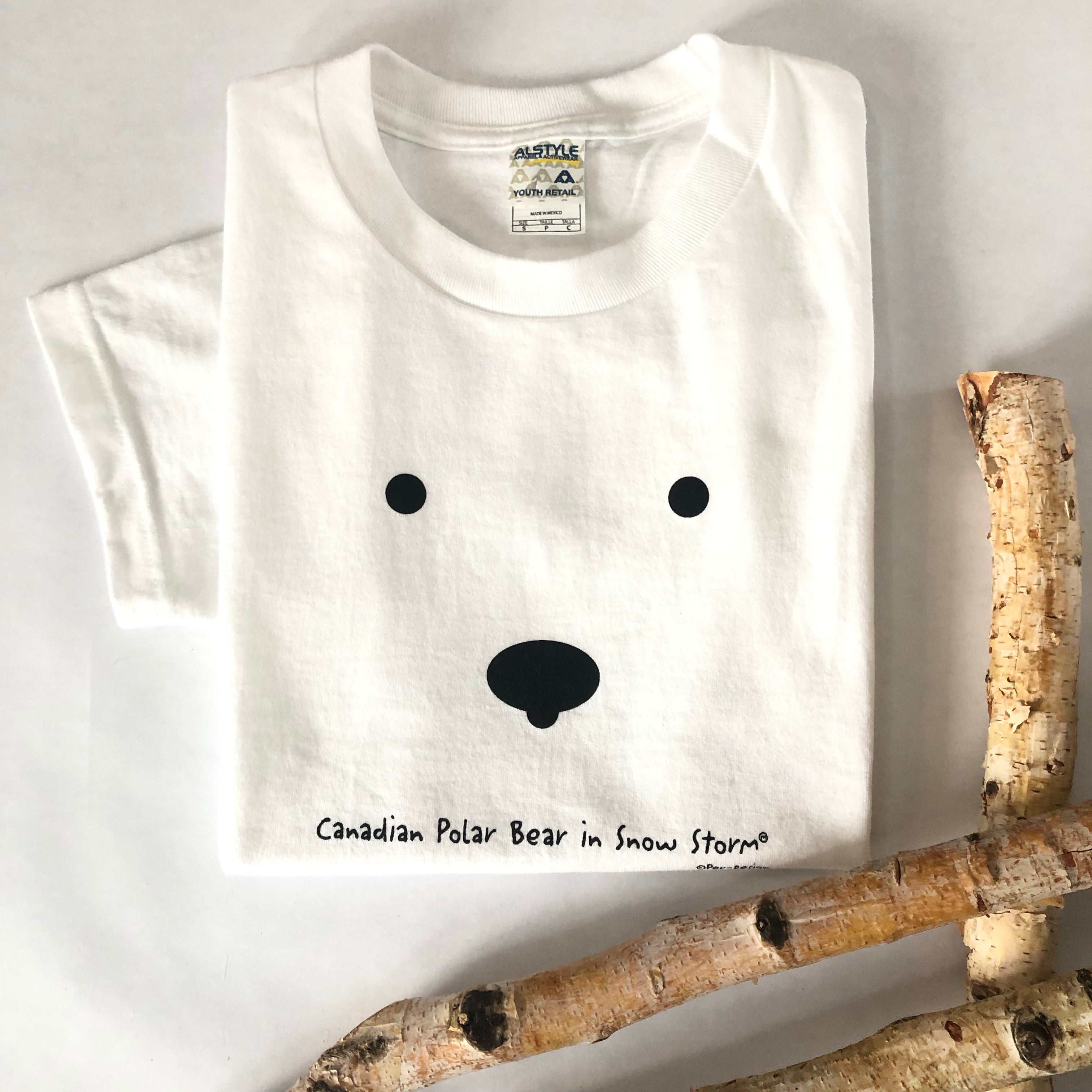 CANADIAN POLAR BEAR A SNOW STORM YOUTH TEE