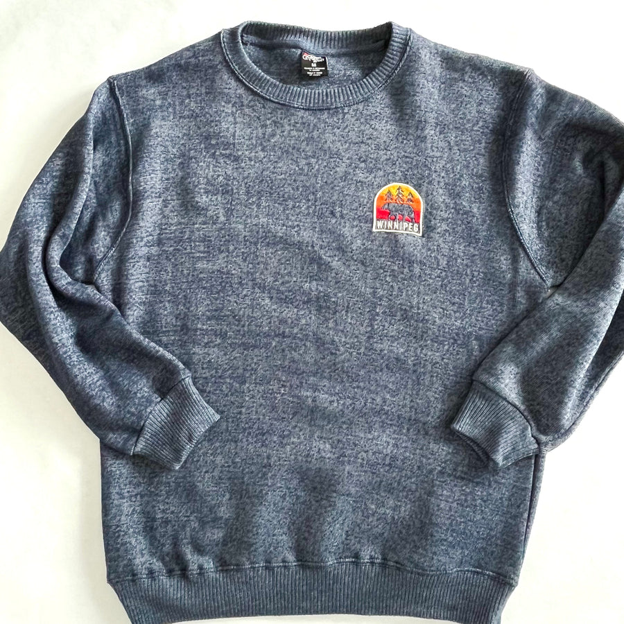 BEAR WITH SUNSET EMBROIDERY CREWNECK