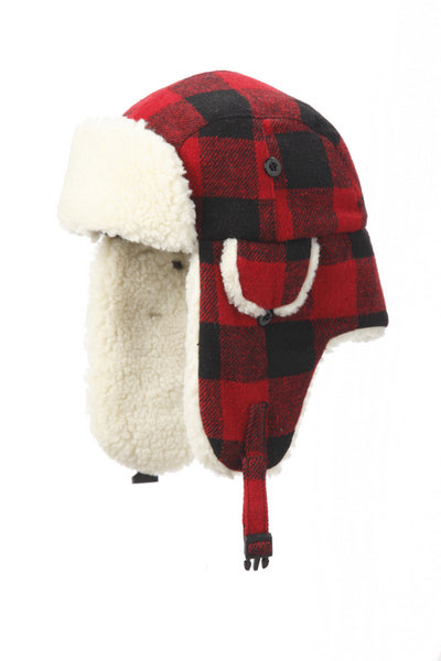 BUFFALO PLAID AVIATOR HAT