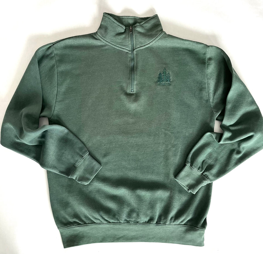 1/4 ZIP SWEATER - 3 STACKED TREES