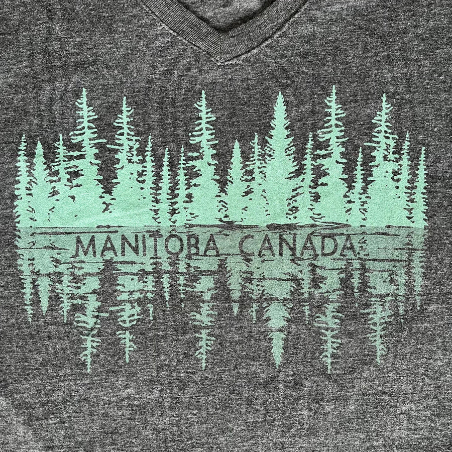 FIR TREES WITH REFLECTION MANITOBA WOMENS T-SHIRT